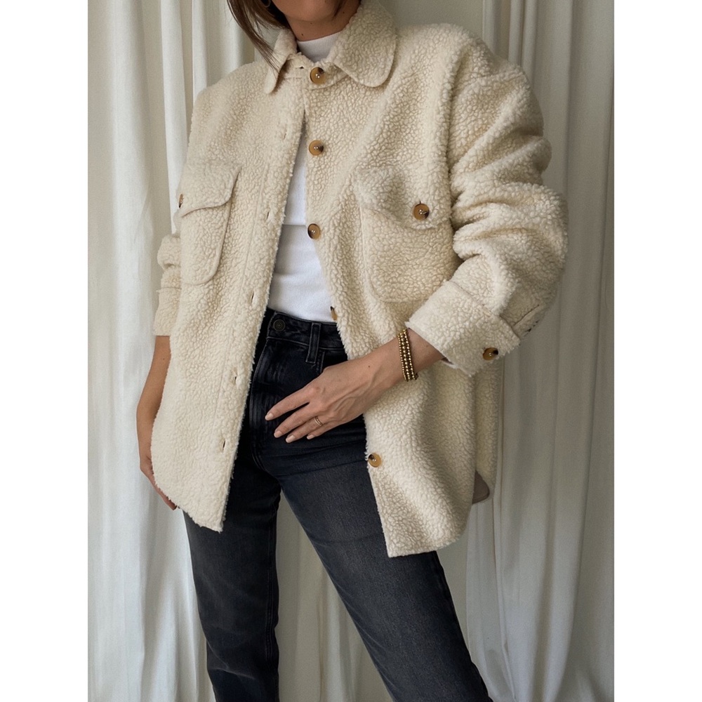 SIENNA SHERPA JACKET — In Cream - Picture 6 of 8